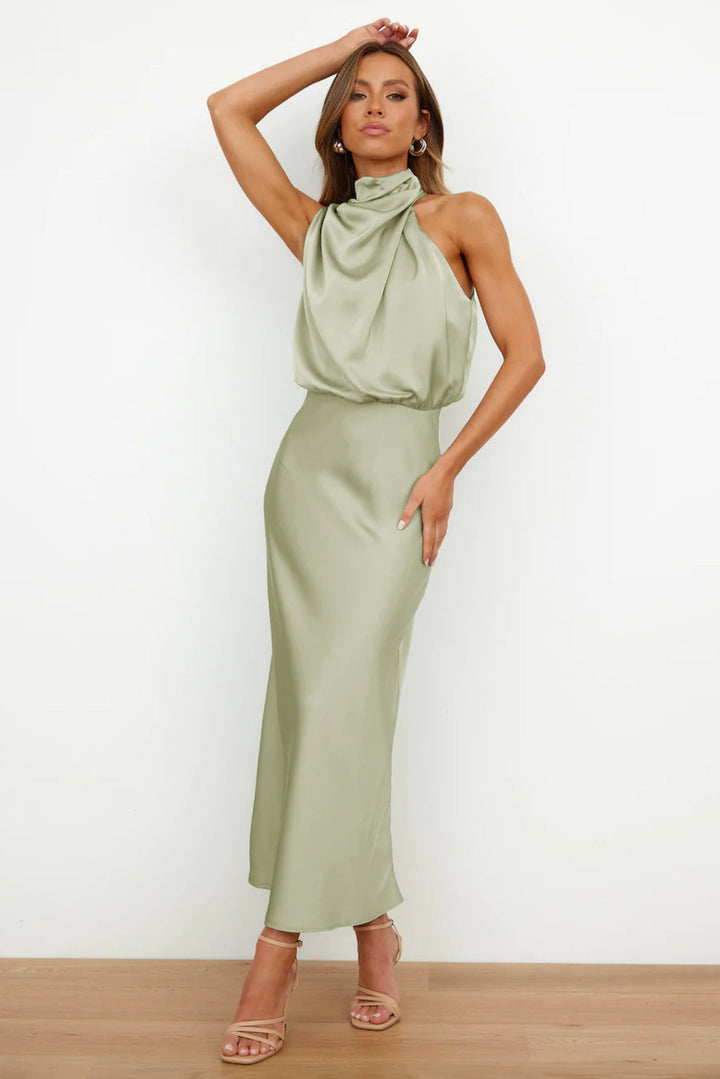 Eleonora Long Halter Neck Dress