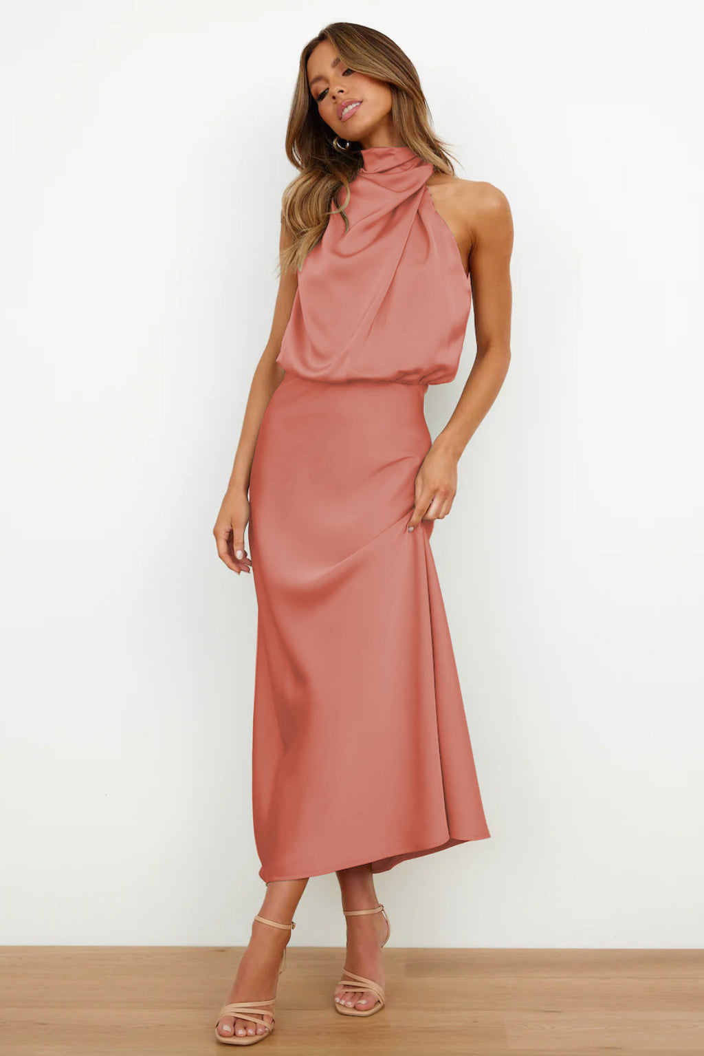Eleonora Long Halter Neck Dress