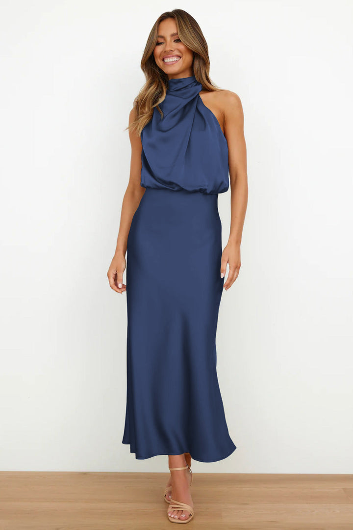 Eleonora Long Halter Neck Dress