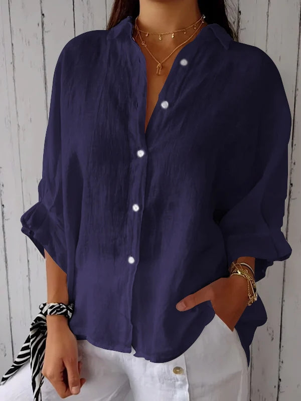 Josie | Tie-Back Cotton Linen Shirt