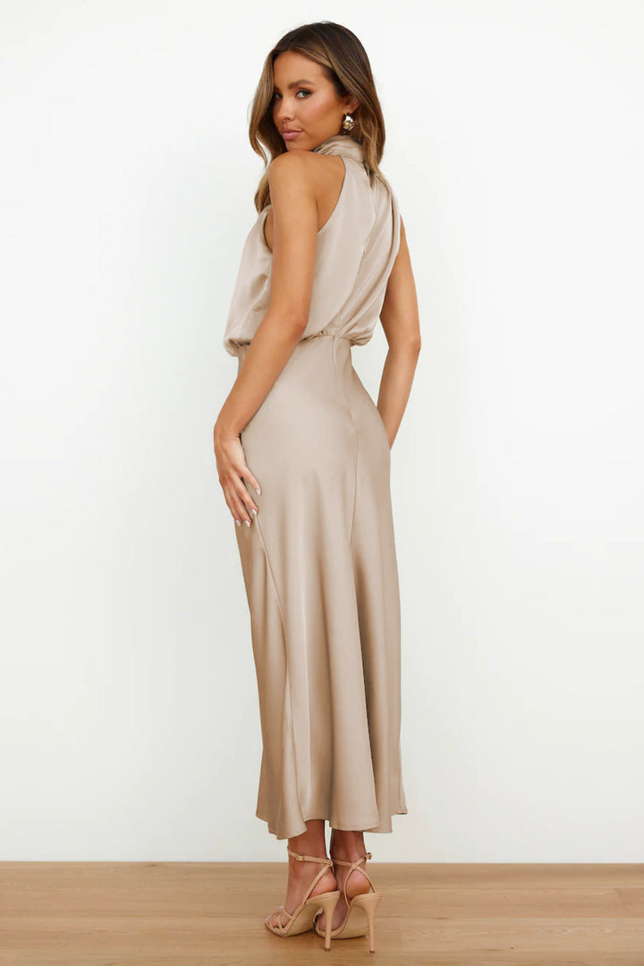 Eleonora Long Halter Neck Dress
