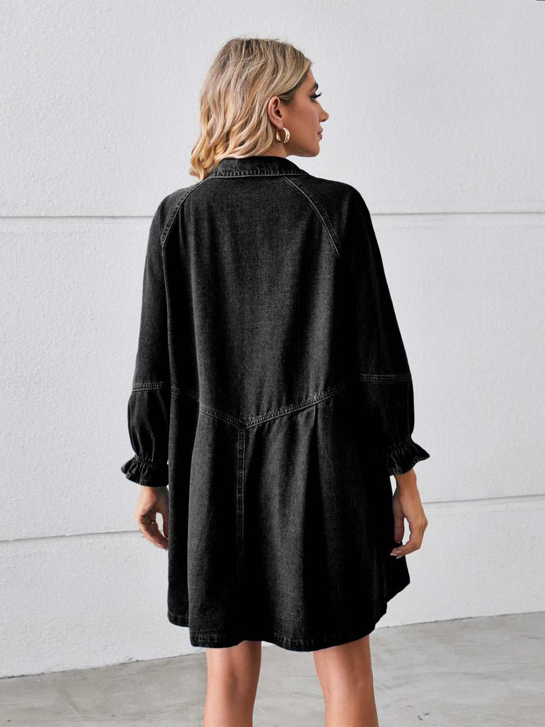 Lena – Button-Front Denim Dress