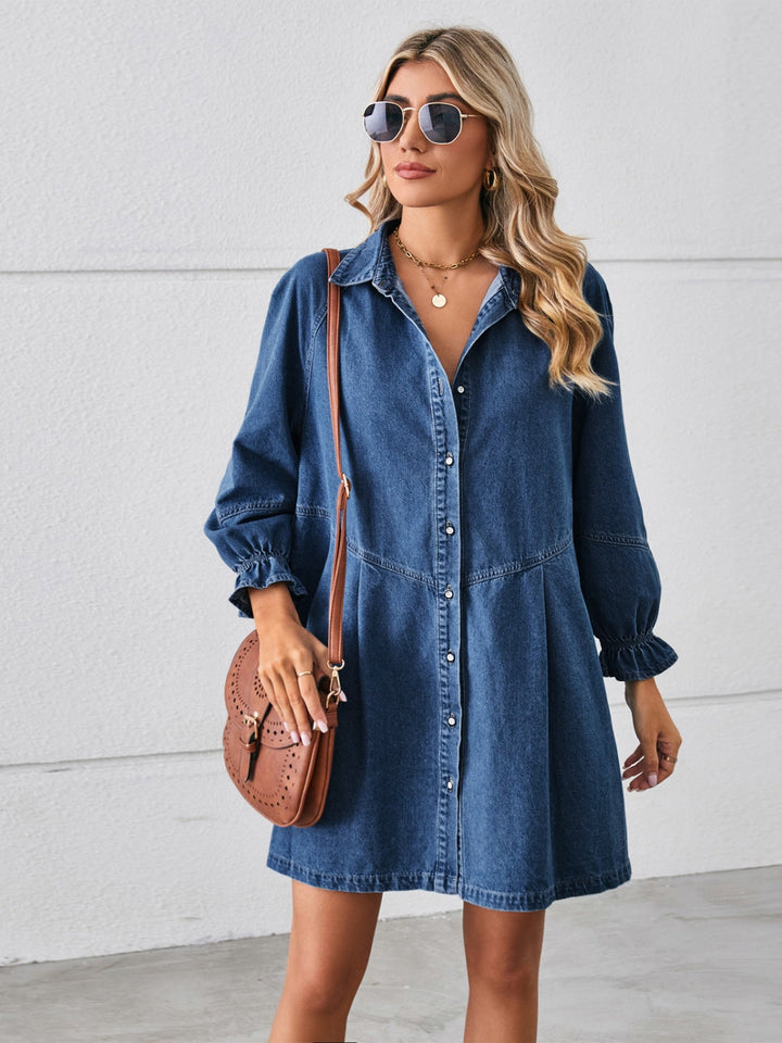 Lena – Button-Front Denim Dress