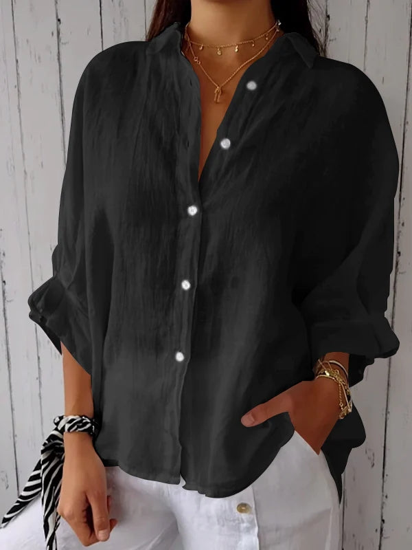 Josie | Tie-Back Cotton Linen Shirt