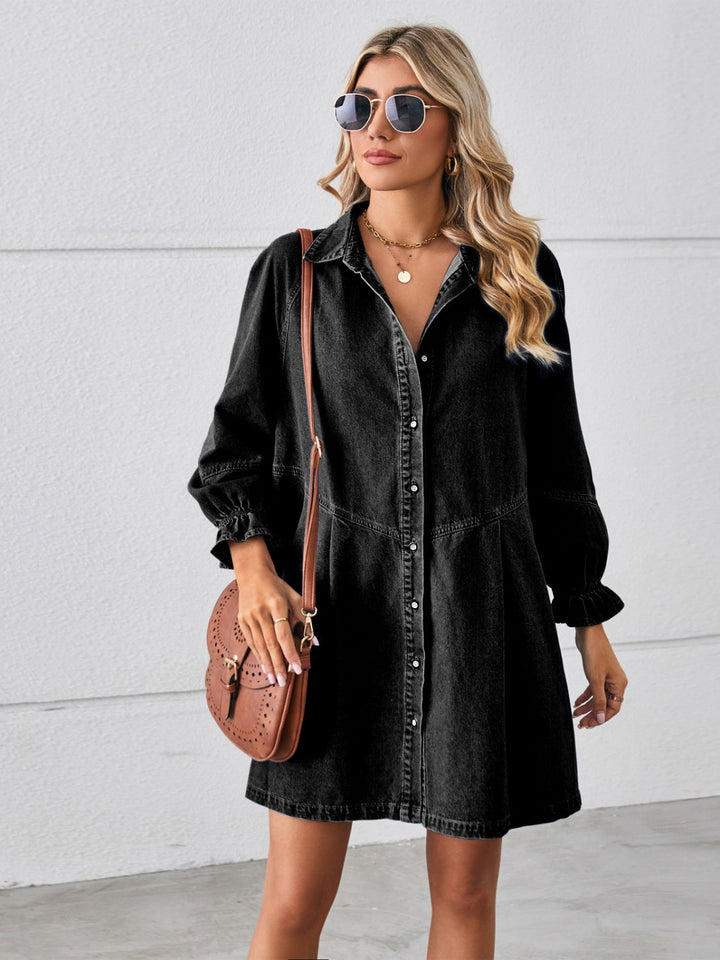 Lena – Button-Front Denim Dress
