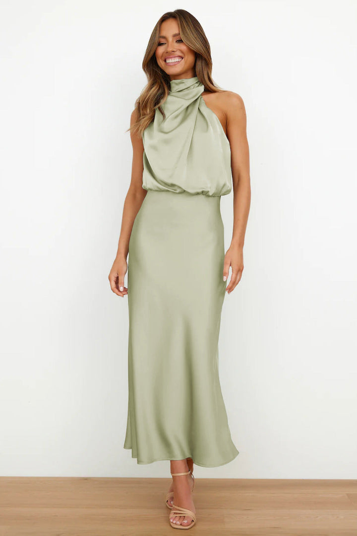 Eleonora Long Halter Neck Dress