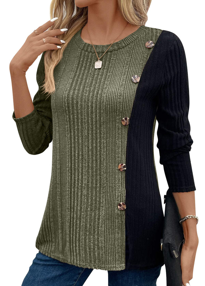 Natalie – Ribbed Elegance Blouse