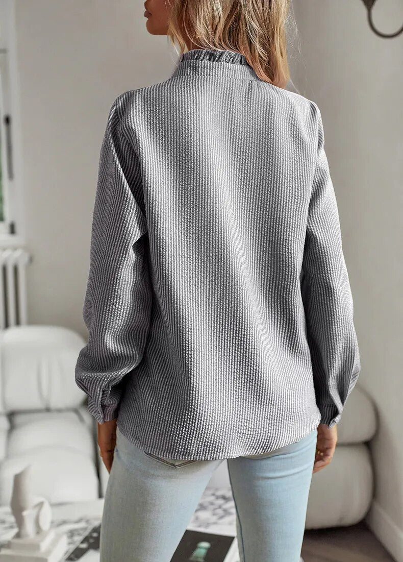 Claire – Ruffled Buttoned Blouse