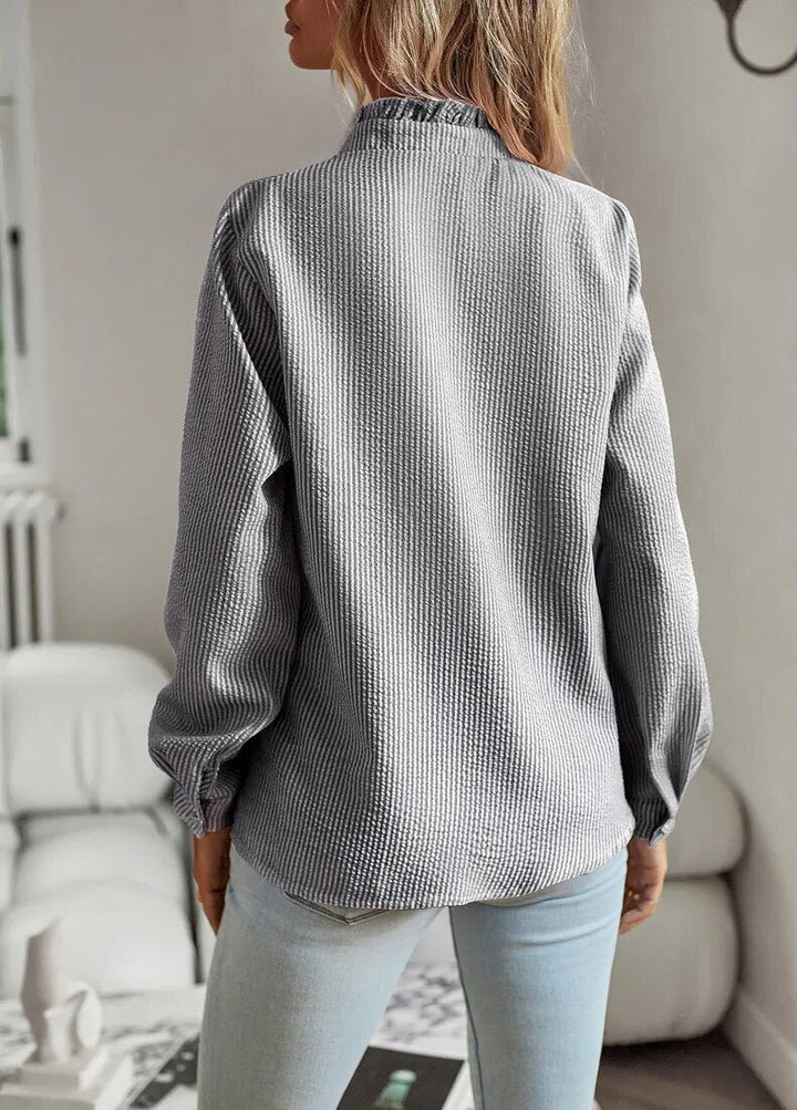 Claire – Ruffled Buttoned Blouse