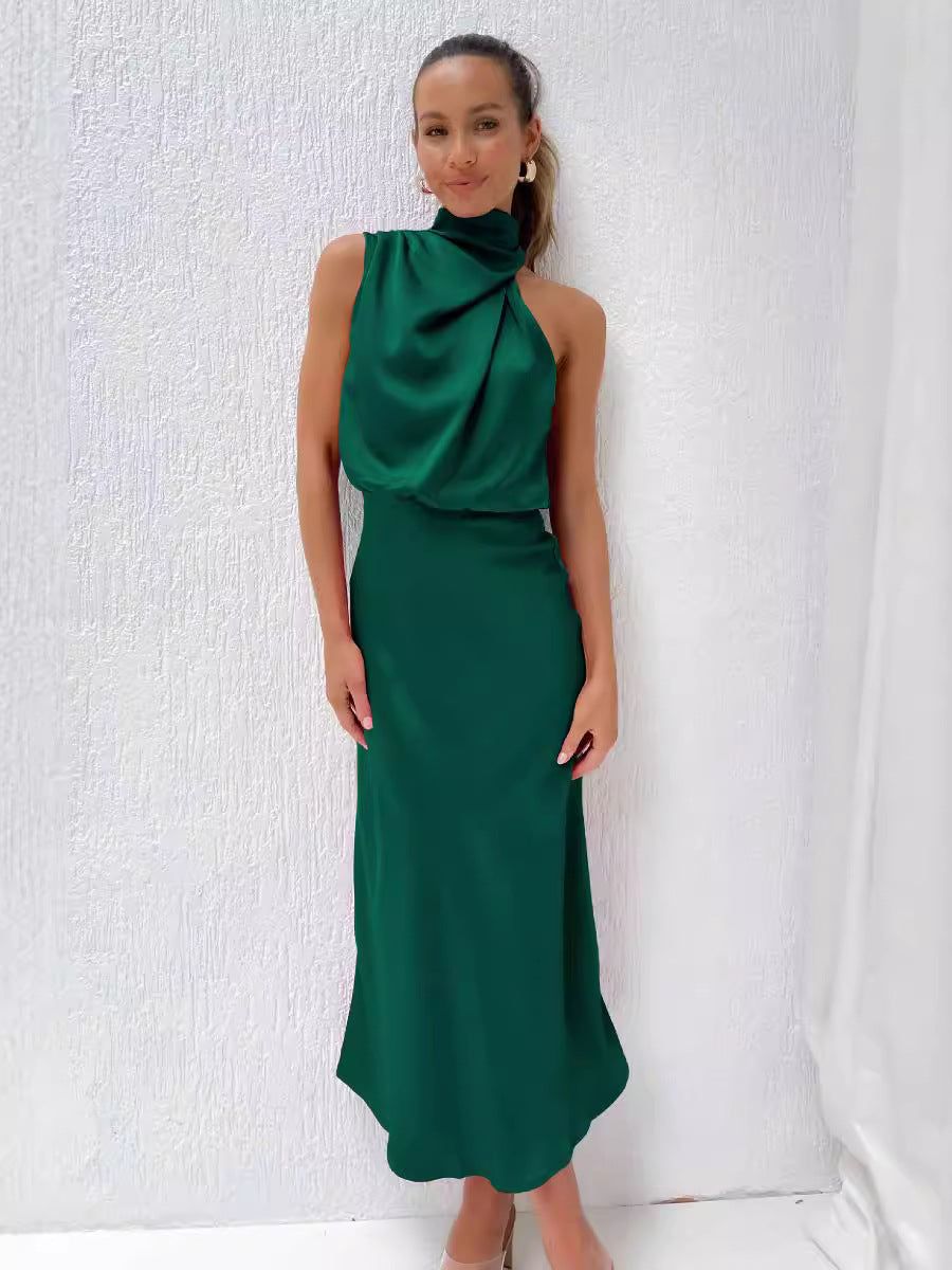 Eleonora Long Halter Neck Dress