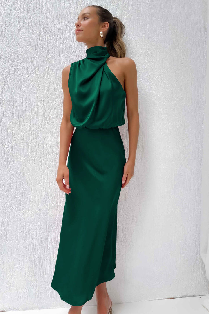 Eleonora Long Halter Neck Dress