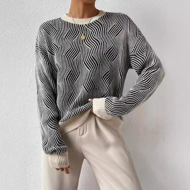 Elena – Cozy Patterned Knit Sweater
