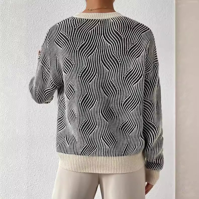 Elena – Cozy Patterned Knit Sweater