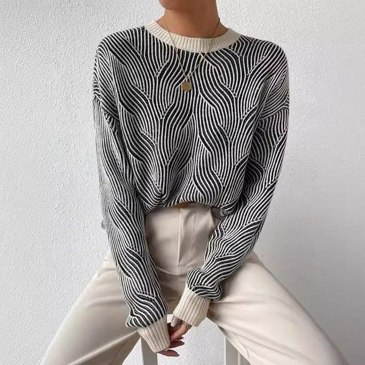 Elena – Cozy Patterned Knit Sweater