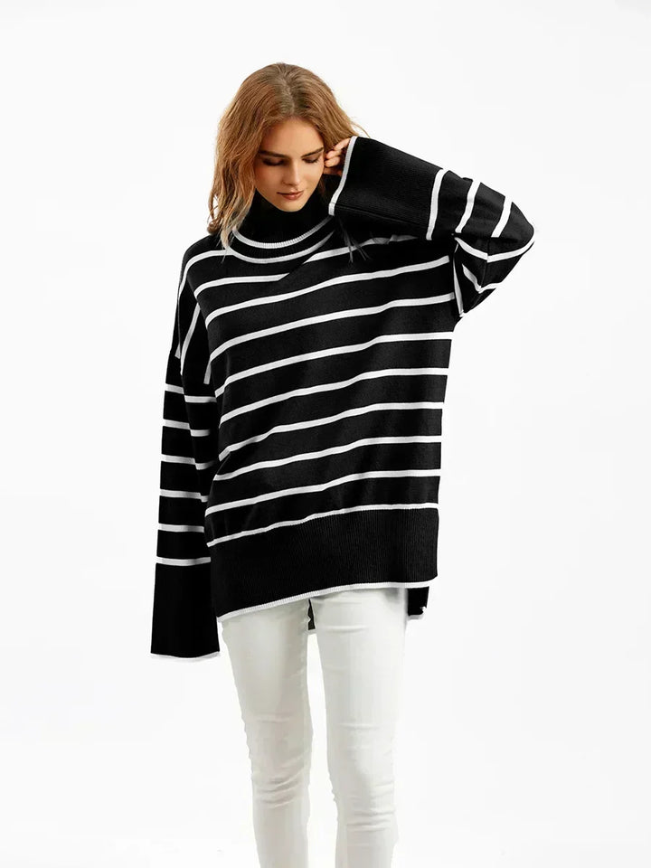 Belle - Striped Turtleneck Pullover