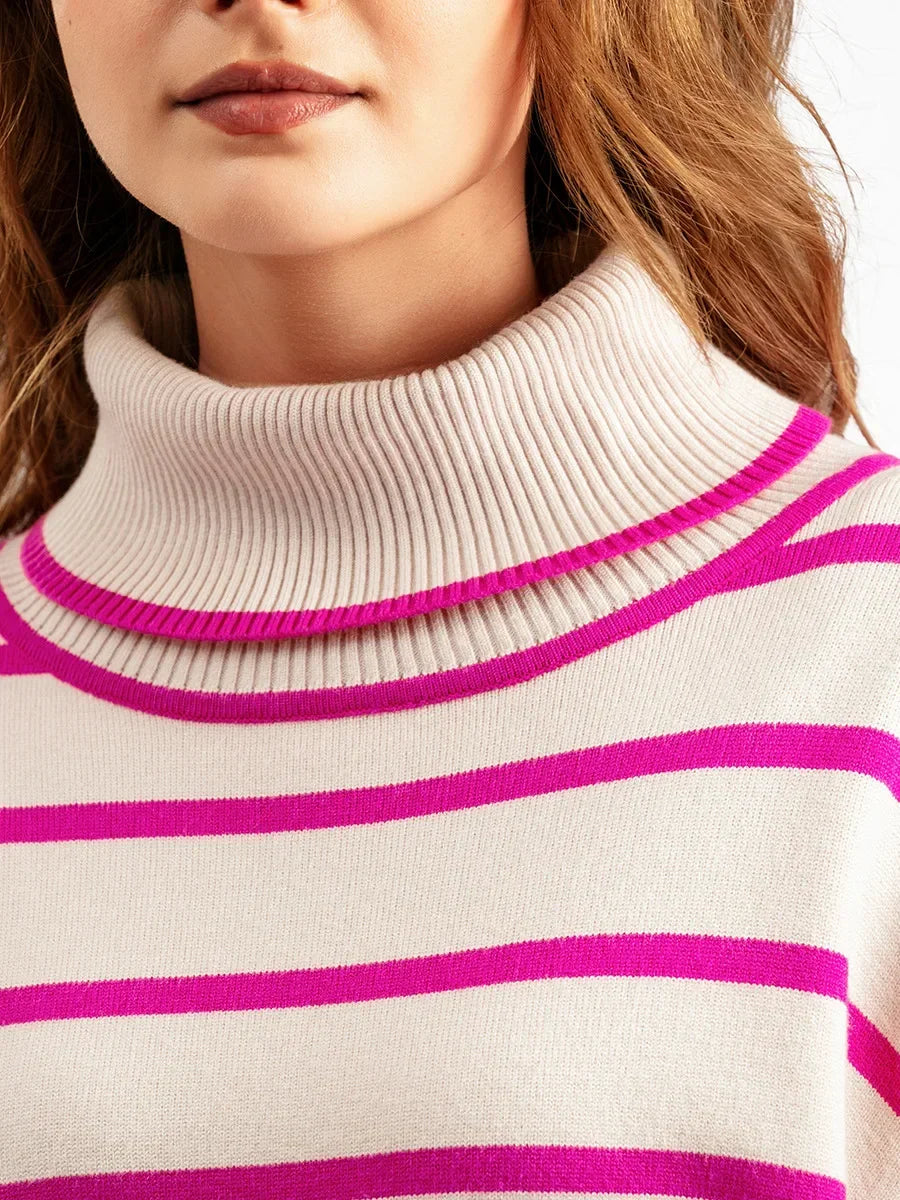 Belle - Striped Turtleneck Pullover