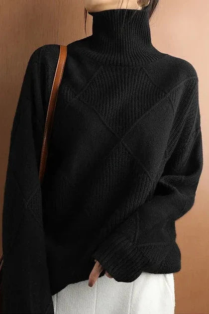 Elise – Elegant Diamond Knit Sweater