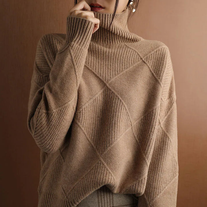 Elise – Elegant Diamond Knit Sweater