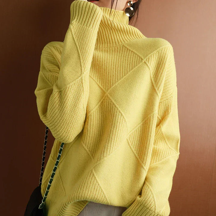 Elise – Elegant Diamond Knit Sweater