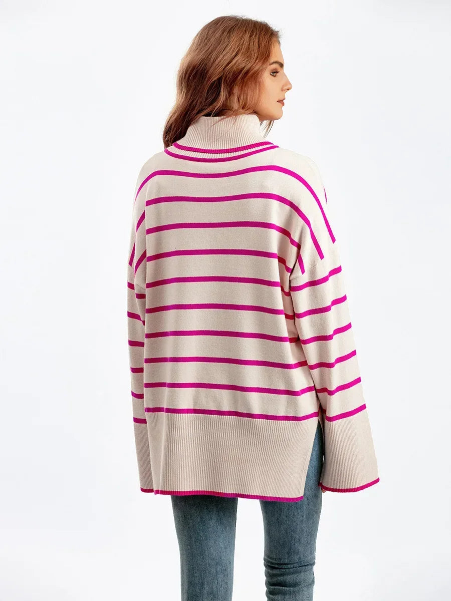 Belle - Striped Turtleneck Pullover