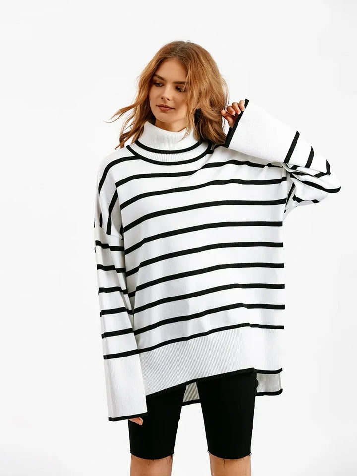 Belle - Striped Turtleneck Pullover