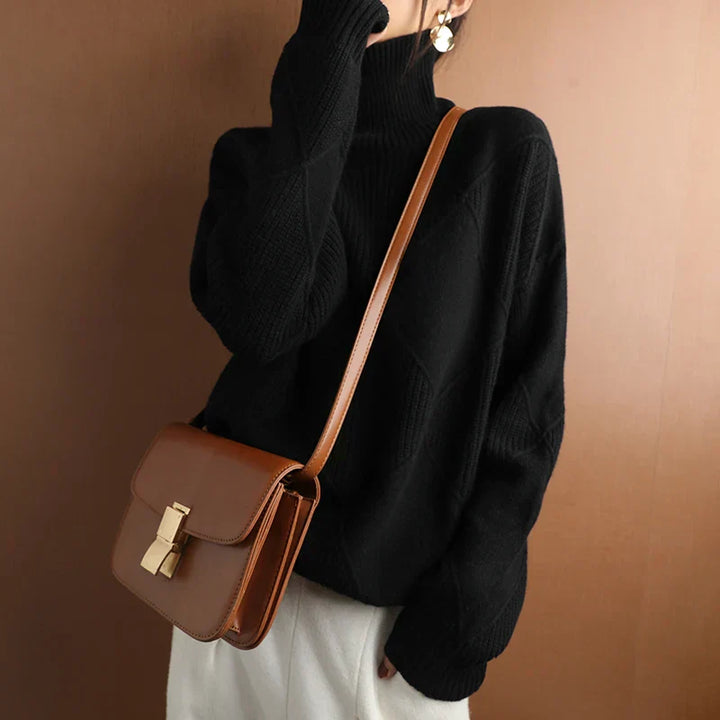 Elise – Elegant Diamond Knit Sweater