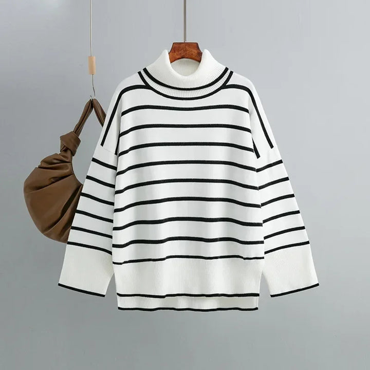 Belle - Striped Turtleneck Pullover
