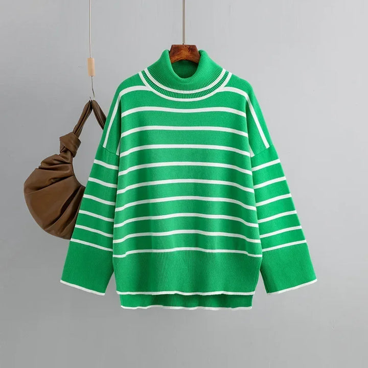 Belle - Striped Turtleneck Pullover