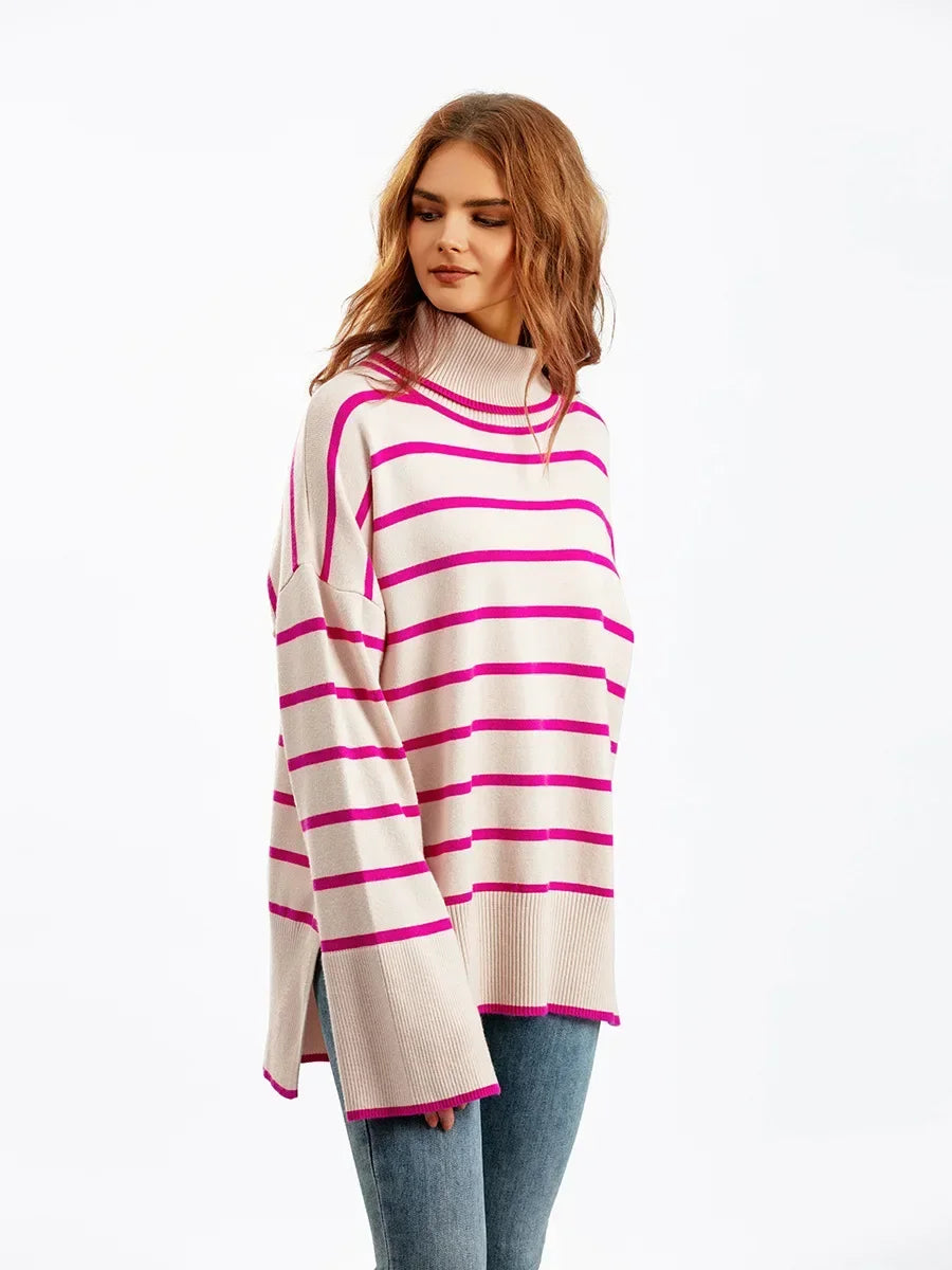 Belle - Striped Turtleneck Pullover