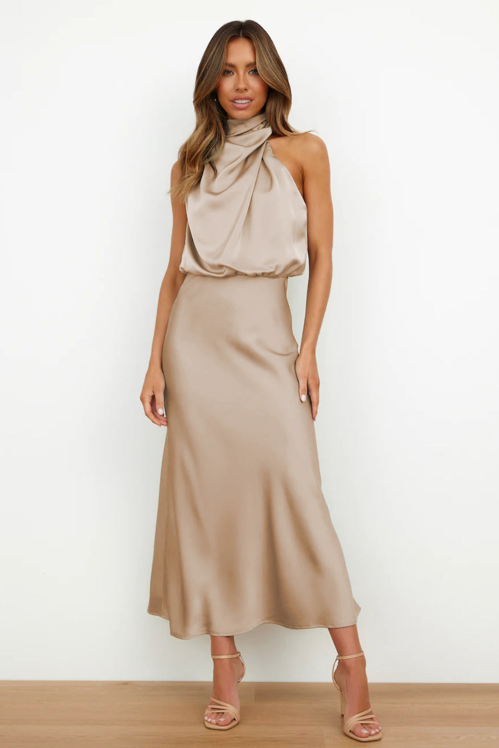 Eleonora Long Halter Neck Dress
