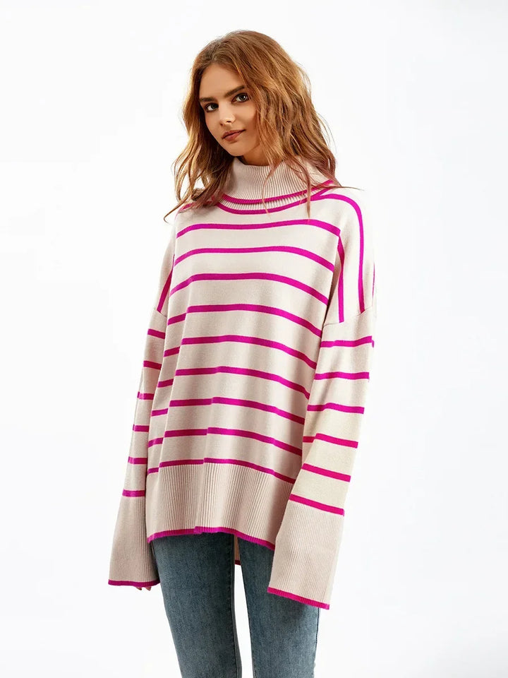 Belle - Striped Turtleneck Pullover