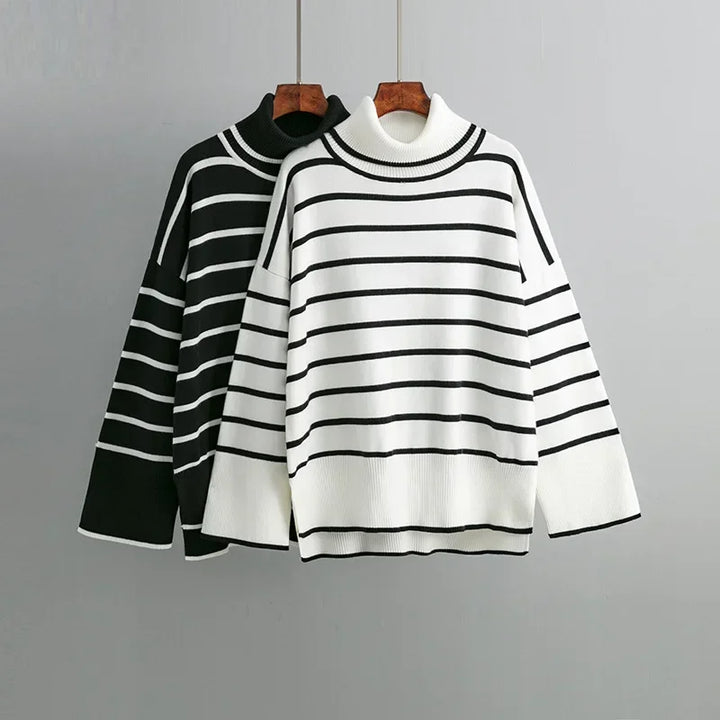 Belle - Striped Turtleneck Pullover