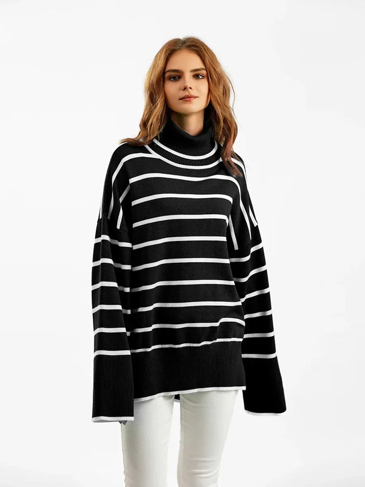 Belle - Striped Turtleneck Pullover