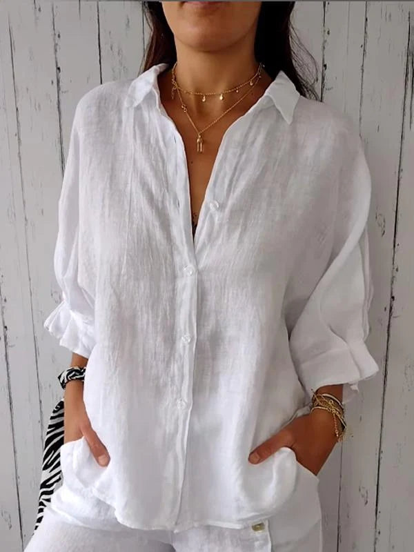 Josie | Tie-Back Cotton Linen Shirt