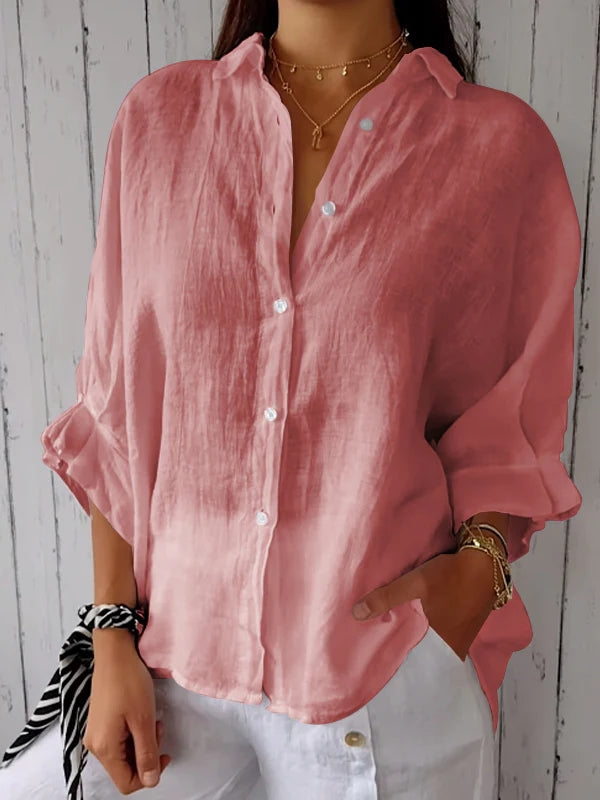 Josie | Tie-Back Cotton Linen Shirt