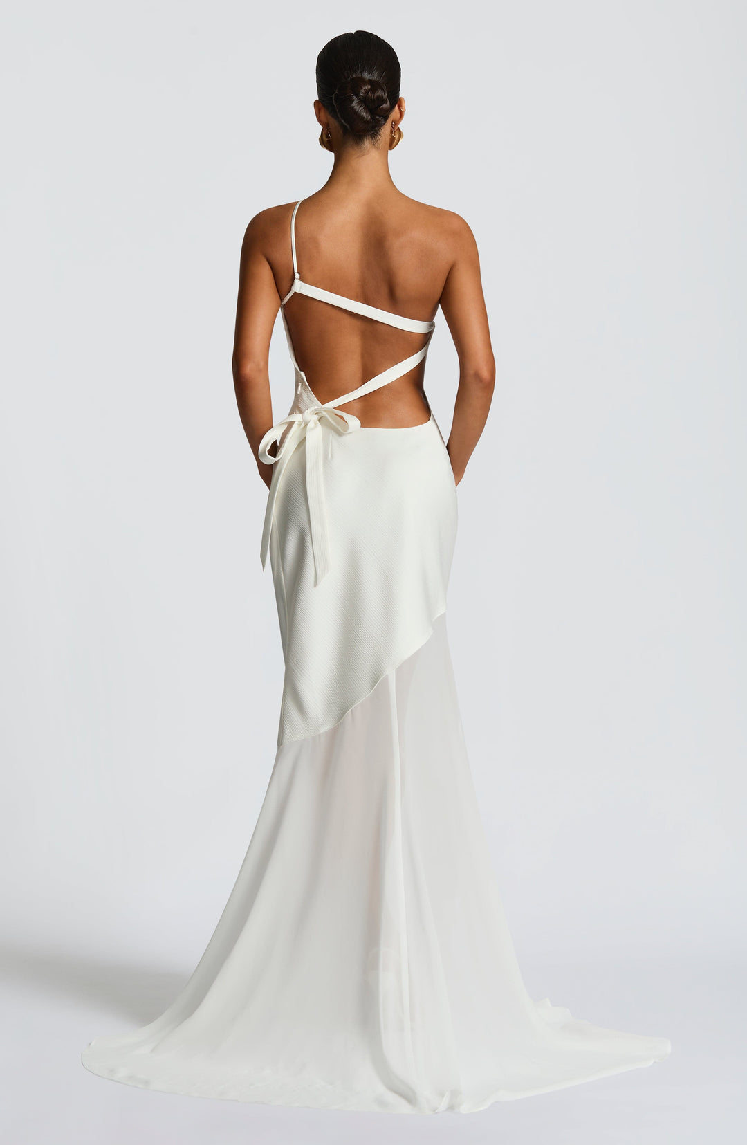 Vionna One-Shoulder Mesh Gown