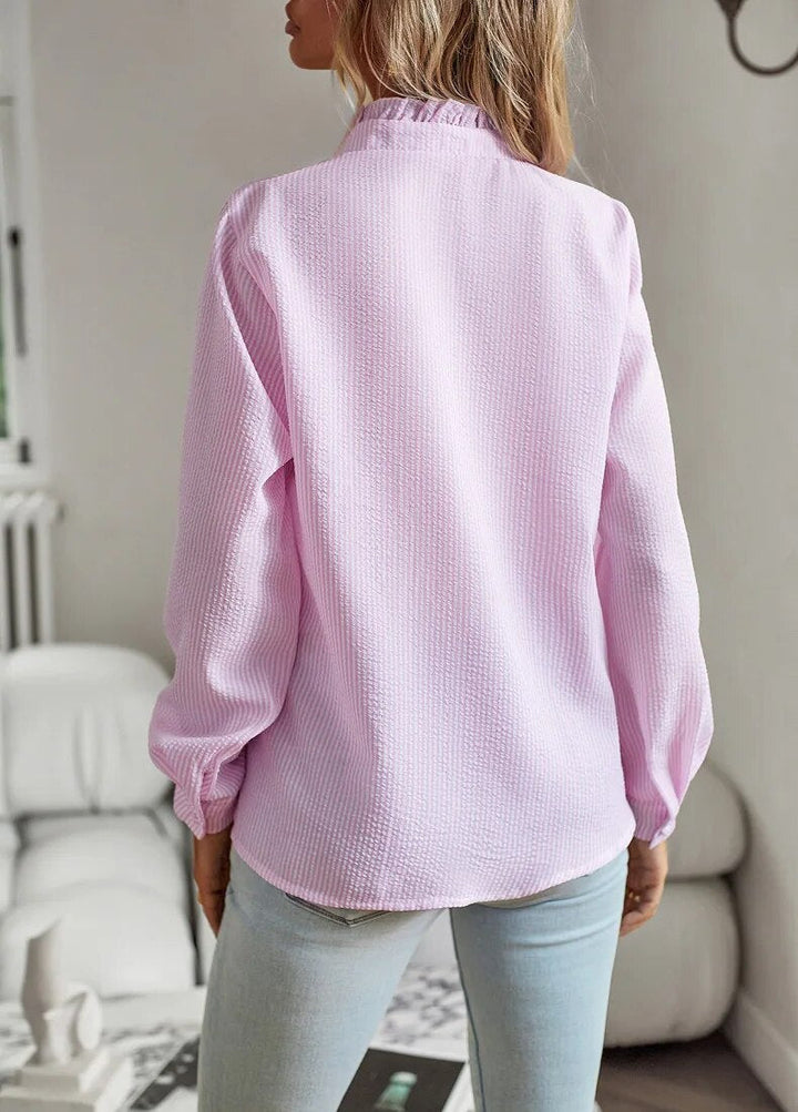 Claire – Ruffled Buttoned Blouse