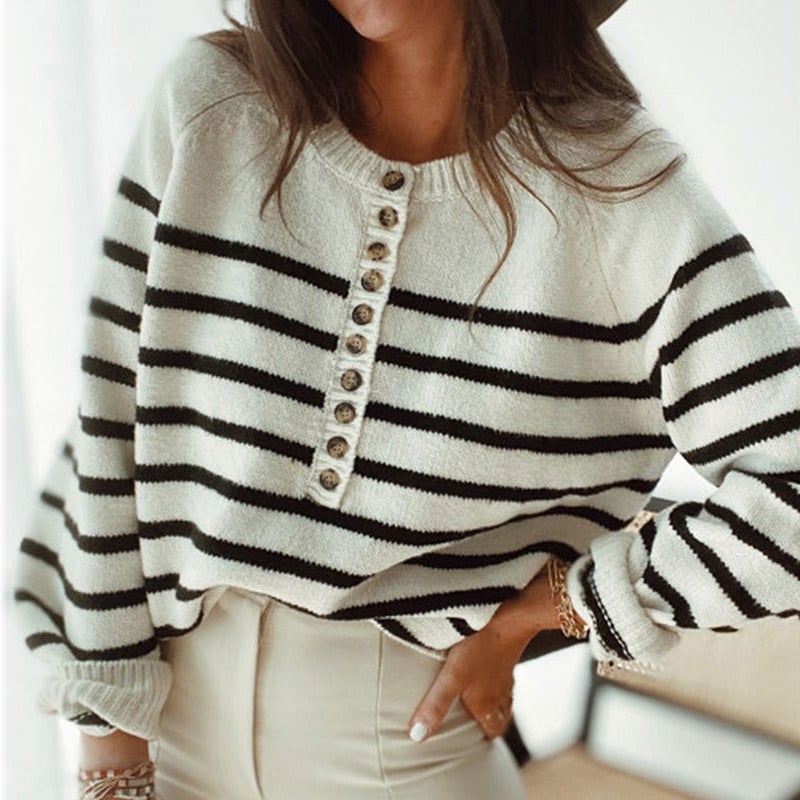 Riley – Striped Knit Sweater