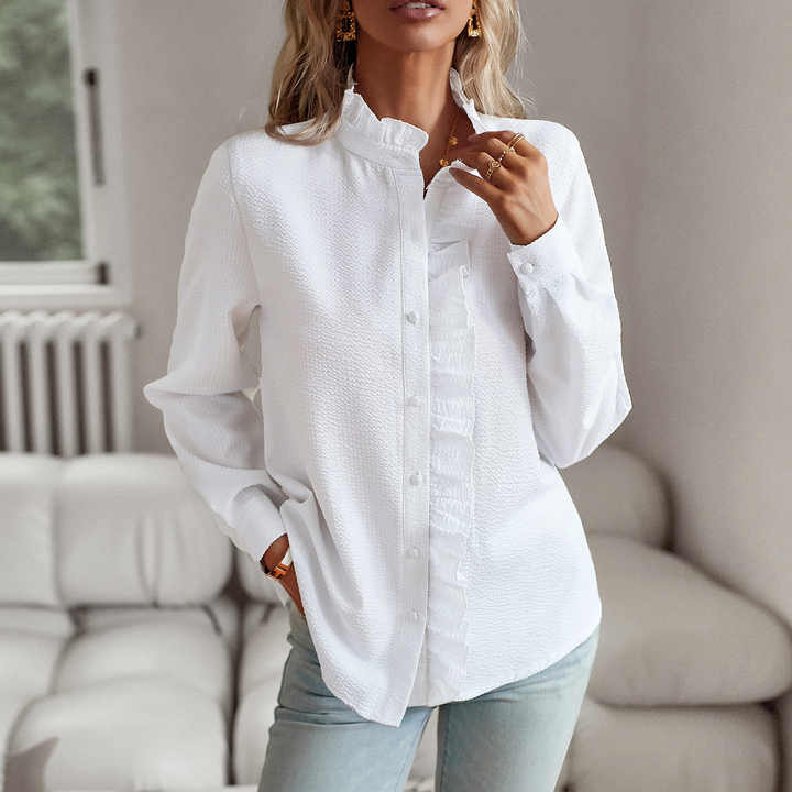 Claire – Ruffled Buttoned Blouse